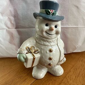 Lenox Snowman Figurine with Gold Accents